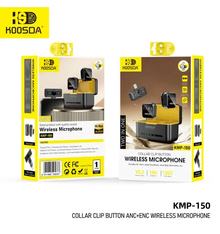 KOOSDA KMP 150 Collar Clip ANC/ENC Wireless Microphone 2 In 1