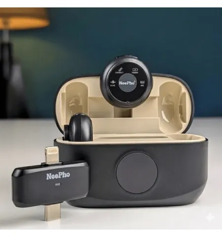 NeePho NP57 Wireless Collar Clip Button Microphone With Noise Reduction