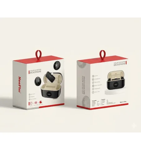 NeePho NP57 Wireless Collar Clip Button Microphone With Noise Reduction