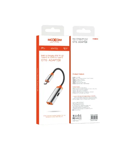 MOXOM LX-AX808 60W PD Fast Charging & 3.5mm Audio Converter Braided Cable