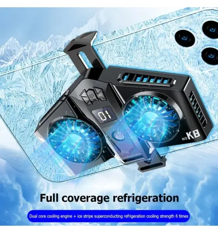 K8 Magnetic Mobile Cooler Fan Radiator Universal Phone Cooler for Gaming & Live Streaming