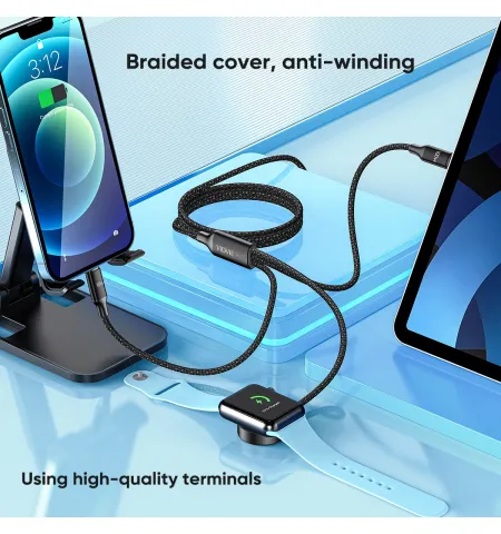 Vidvie CB4026 Multifunctional 3 In 1 Data Cable