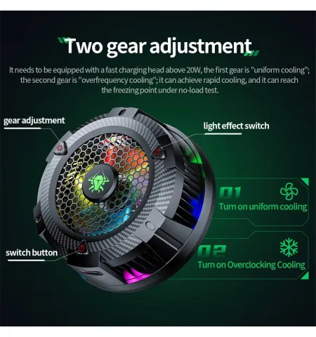 PLEXTONE EX1 Pro RGB Professional Game Player Hurricane Turbofan Magnetic Mobile Phone Radiator