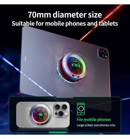PLEXTONE EX3 Pro Magnetic Flat Panel Radiator 36W High Power Semiconductor Refrigeration Mobile Phone Cooling Fan RGB Light