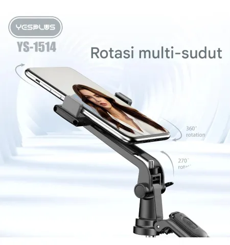 Yesplus YS1514 Tripod Selfie Stick Bluetooth – 1.8 Meter Portable Tripod With Remote
