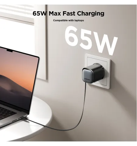 Joyroom JR TCL02 GaN 65W Charger With Retractable Cable (EU)