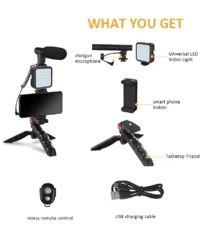 Phone VLOG Video Making Kit With Mini Tripod