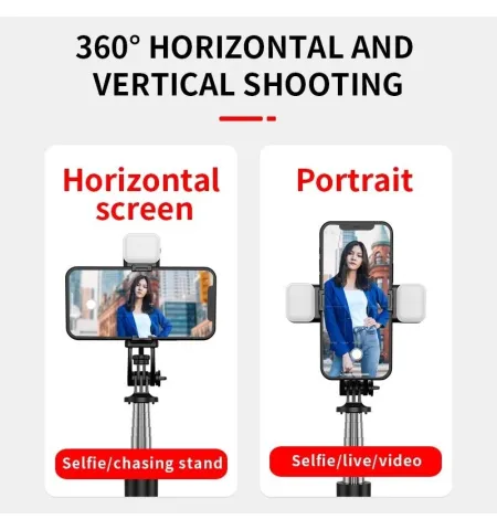 Q05 1580mm Retractable Selfie Tripod With Wireless BT Remote