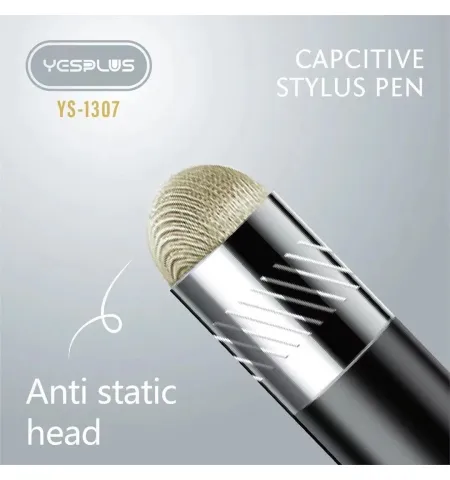 YESPLUS YS1307 Capcitive Stylus Pen Drawing Pen Cloth Head Compatible For Android iOS Tablet