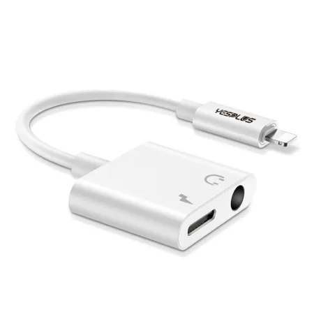 Yesplus YS 804 Lightning 2 In 1 3.5mm Charging Call And Music Plug Adapter