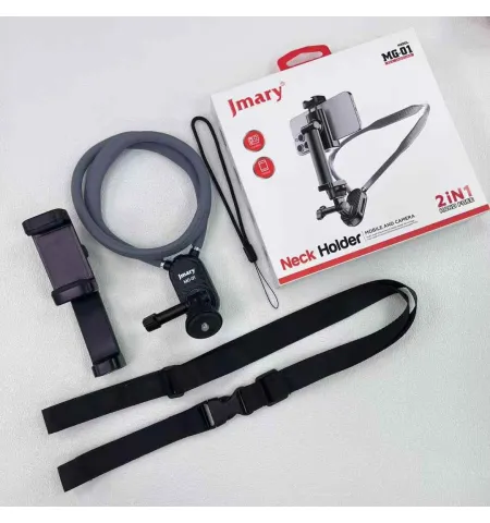 JMARY MG01 Neck Mount – Phone & Action Camera POV/Vlog Selfie Mount