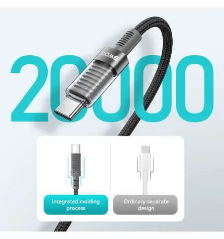 Bwoo X287C USB-C To USB-C PD 60W Fast Charging Nylon Braided Cable (1M)