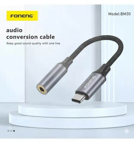 Foneng BM30 Metal Type C To 3.5mm Audio Cable