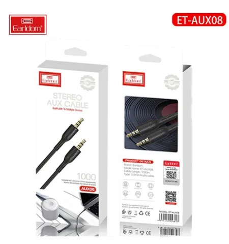 Earldom AUX08 3 Meter Stereo AUX Audio Cable 3.5mm Male To Male Connector