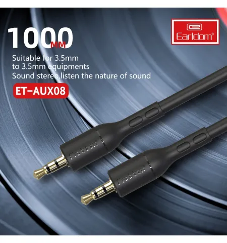 Earldom AUX08 3 Meter Stereo AUX Audio Cable 3.5mm Male To Male Connector