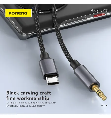 Foneng BM31 Metal Type C To 3.5mm AUX Audio Cable