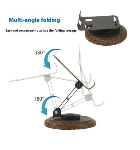 Adjustable Folding Wood Design Base Mobile Stand
