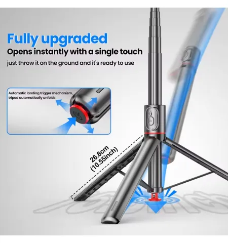 TT01 70-Inch Portable Auto Pop-Up Tripod With Bluetooth Remote