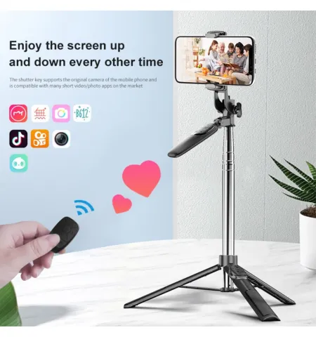 A36 1.6m Extendable Selfie Stick Mobile Stand Tripod With Bluetooth Remote