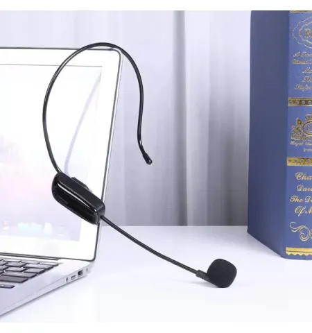 AY 102 Handheld UHF Wireless Double Microphone Headset Teaching Voice Amplifier