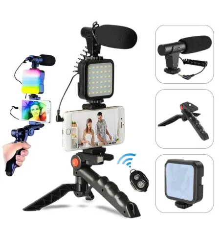 AY49 RGB Smartphone Vlogging Kit Tripod With LED Light