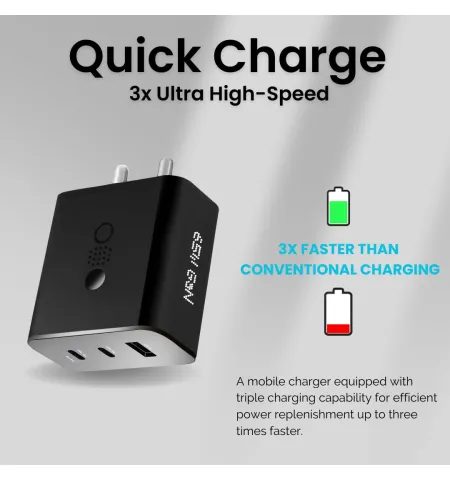 CMF Gan 65W 3 Port USB Type C Wall Charger Adapter For Nothing Phone