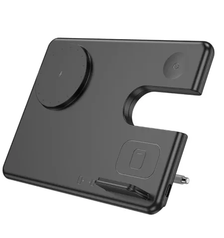 Hoco CQ1 3 In 1 Qi Magnetic Wireless Charger Station For iPhone Earbuds And Watch