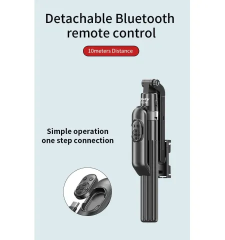 JMARY KT299 Smart Rotation Selfie Stick & Tripod With AI Face Sensor (Up to 1.8 m, 360° Horizontal)