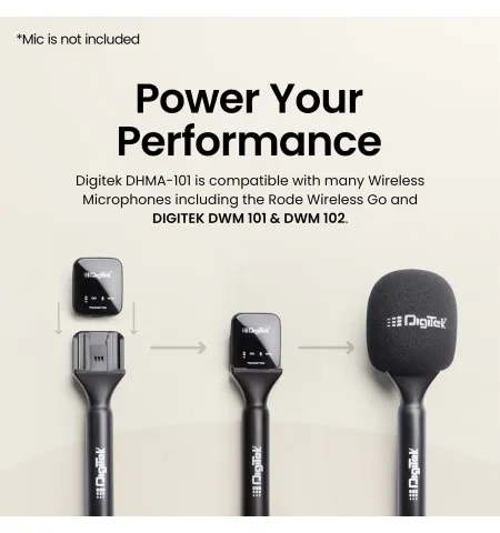 Digitek DHMA 101 Wireless Handheld Interview Adapter With Foam Windshield