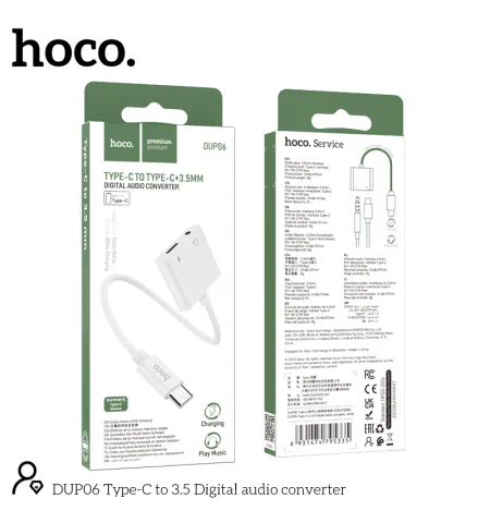 HOCO DUP06 Type C To Type C + 3.5mm Digital Audio Converter