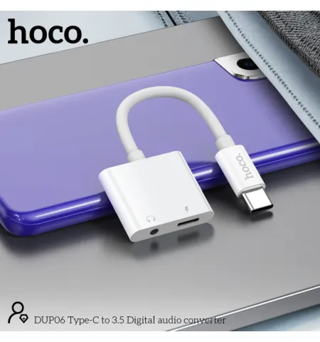 HOCO DUP06 Type C To Type C + 3.5mm Digital Audio Converter