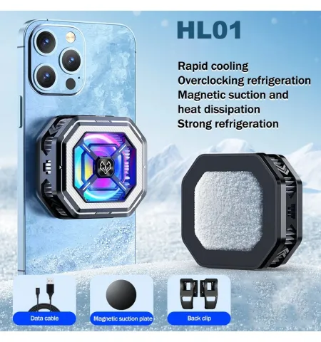 HL01 Semiconductor Magnetic Back Clip Mobile Cooler