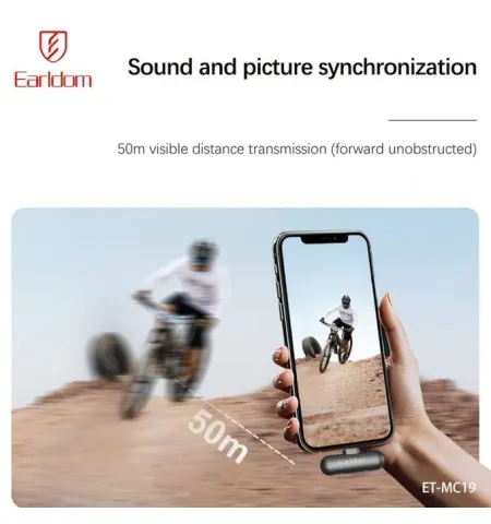 Earldom ET MC19 Magnetic Clip Wireless Lavalier Microphone Type C