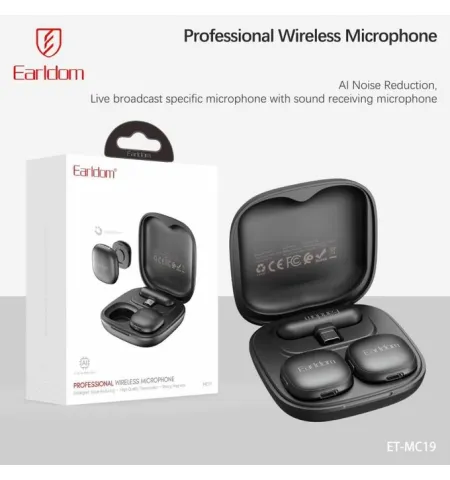 Earldom ET MC19 Magnetic Clip Wireless Lavalier Microphone Type C