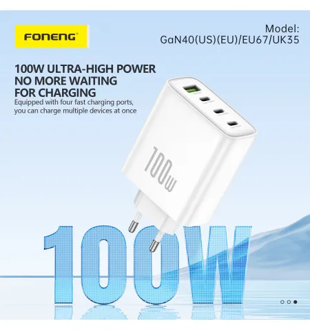Foneng GaN40 100 Watt A+C+C+C 4-Port GaN Charger