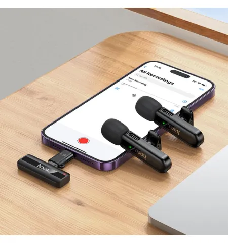 Hoco L20A Type-C And 8 Pin Dual Mic Lavalier Wireless Microphone