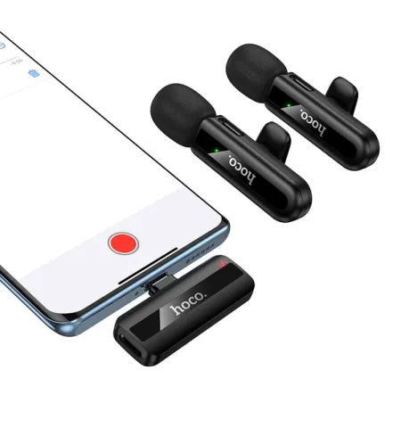 Hoco L20A Type-C And 8 Pin Dual Mic Lavalier Wireless Microphone