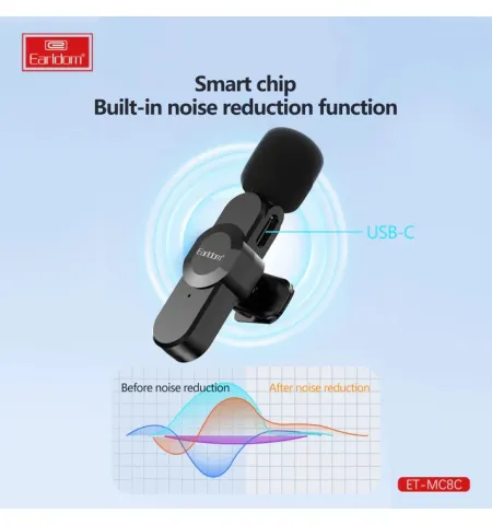 Earldom MC8L Lightning Wireless Double Microphone
