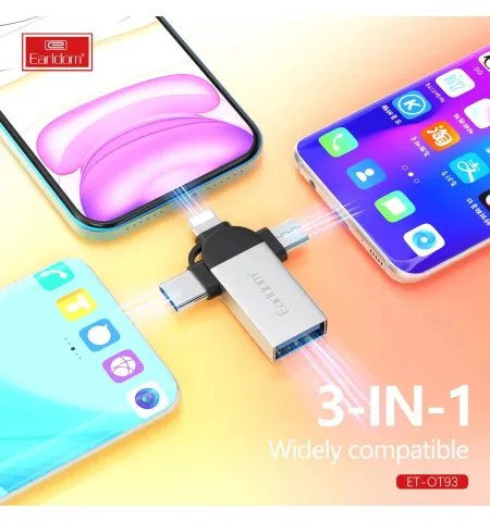Earldom OT93 OTG + USB 3 In 1 Adapter