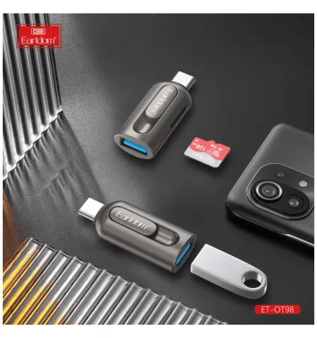 Earldom ET OT98 2 In 1 OTG Card Reader USB C Connector