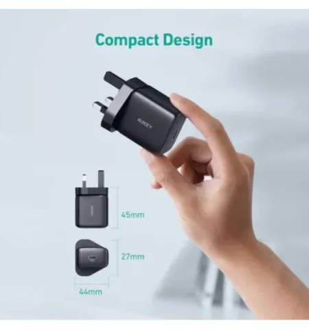 AUKEY PA R1P Swift 30W Nano Wall Charger With PPS Samsung Super Fast Charging