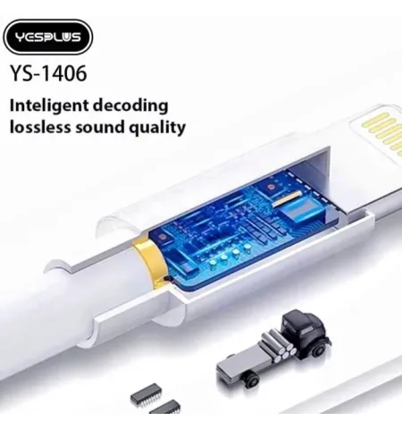 YESPLUS YS 1406 IPH To 3.5mm Audio Adapter Headphone Jack Converter