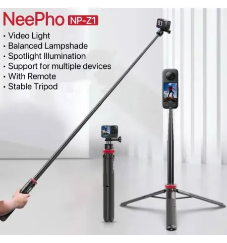 NeePho NP Z1 210cm Extendable Vlog Tripod With Remote & Phone Mount