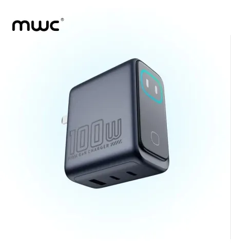 MWC MGF100 Pro 100W 3-Port Smart AI Premium GaN Charger With AI Display And Touch Control