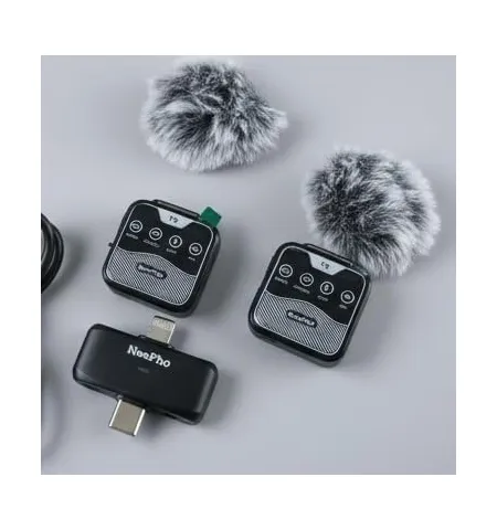 Neepho NP60 Wireless Lavalier Microphone With ANC Noise Reduction Plug & Play Clip-on Mic