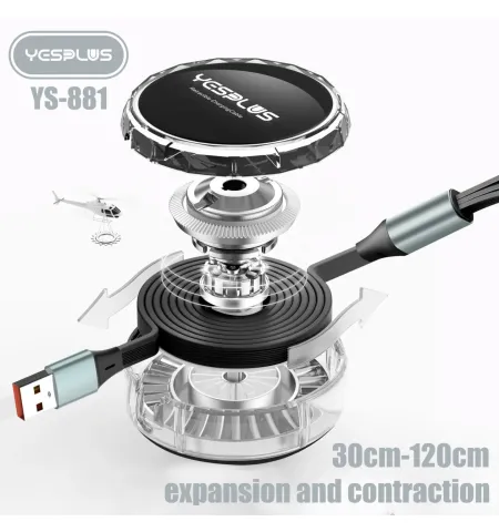 Yesplus YS881 Retractable 3 In 1 Data Cable