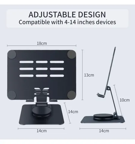 L003 360° Rotatable Metal Foldable Desktop Tablet Stand