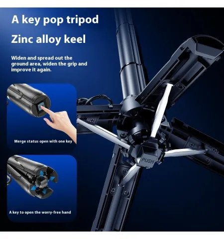 P15T Mini Portable Selfie Stick Bluetooth Compatible Tripod Stand with Zoom Adjustment