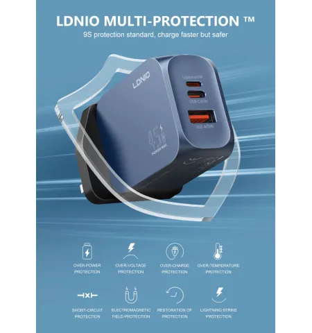LDNIO Q6 45W USB-C/A Super Fast Charger EU Pin
