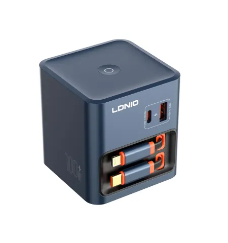 LDNIO Q16 100W GaN Pro Desktop Charger: All-in-One Fast Charging Hub with Retractable Cables